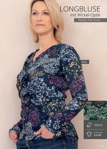 Longbluse mit Wickel-Optik